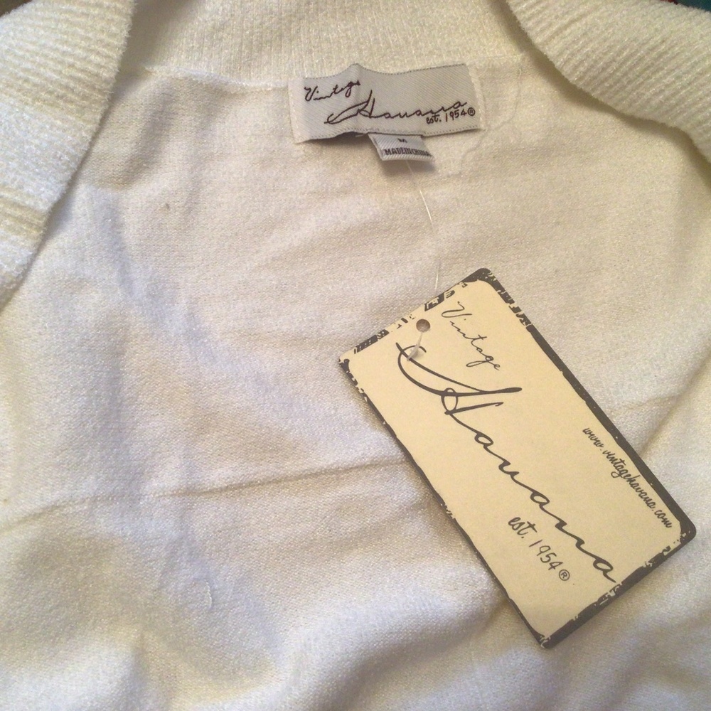 🔥NWT🔥Vintage Havana Open Front Oversized White Cardigan - Picture 3 of 6